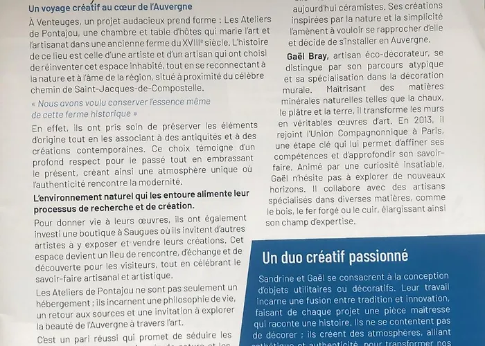 Et Tables D'hotes - Les Ateliers De Pontajou - Pelerin Navette Gratuite A Saugues